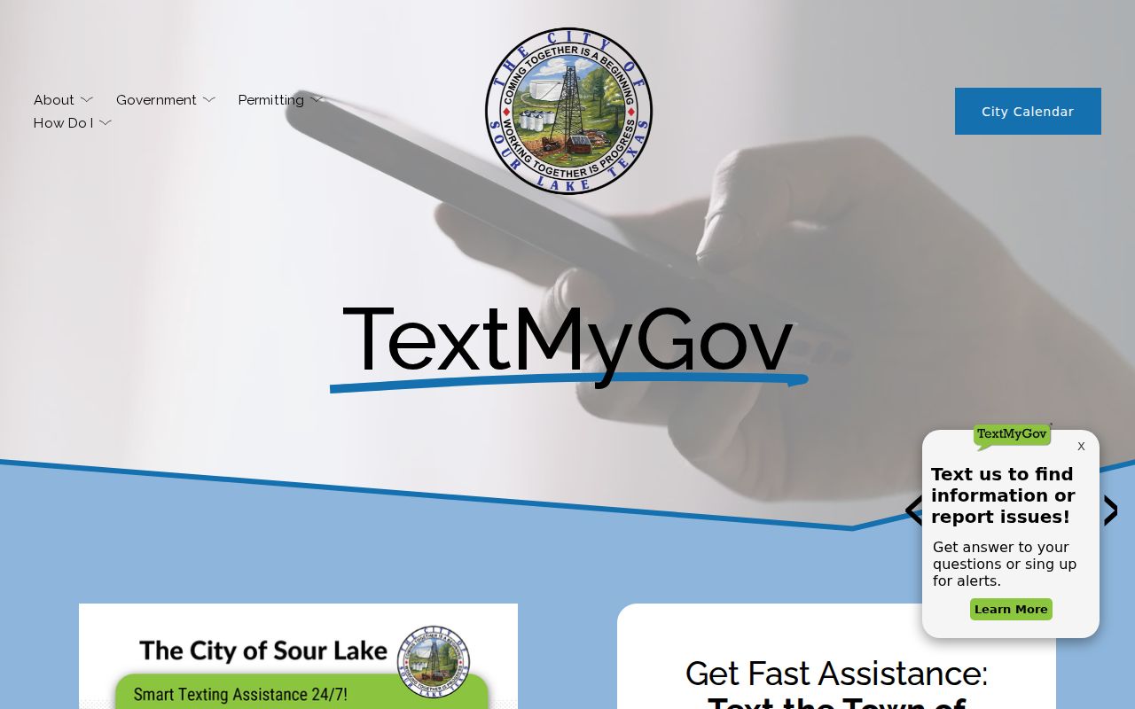 Hardin County court record routing on the official Sour Lake TextMyGov page
