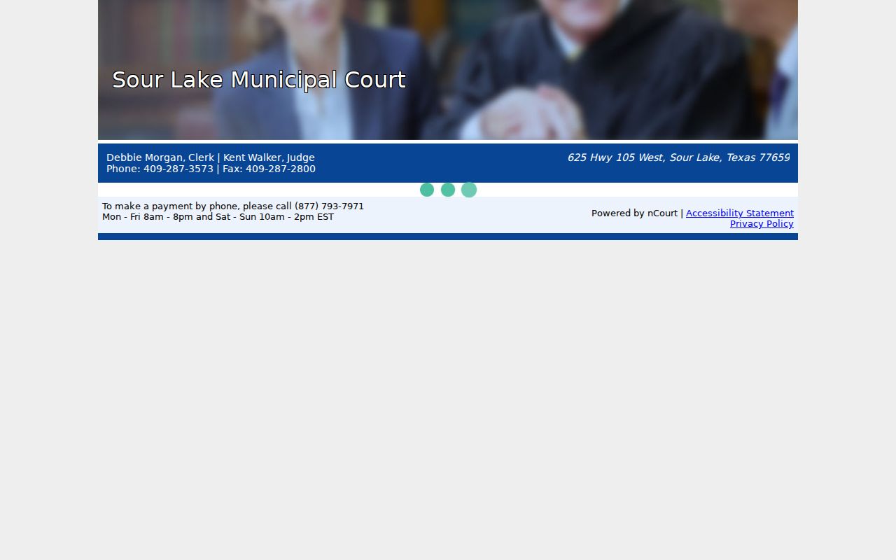 Hardin County court record details on the Sour Lake Municipal Court payment page